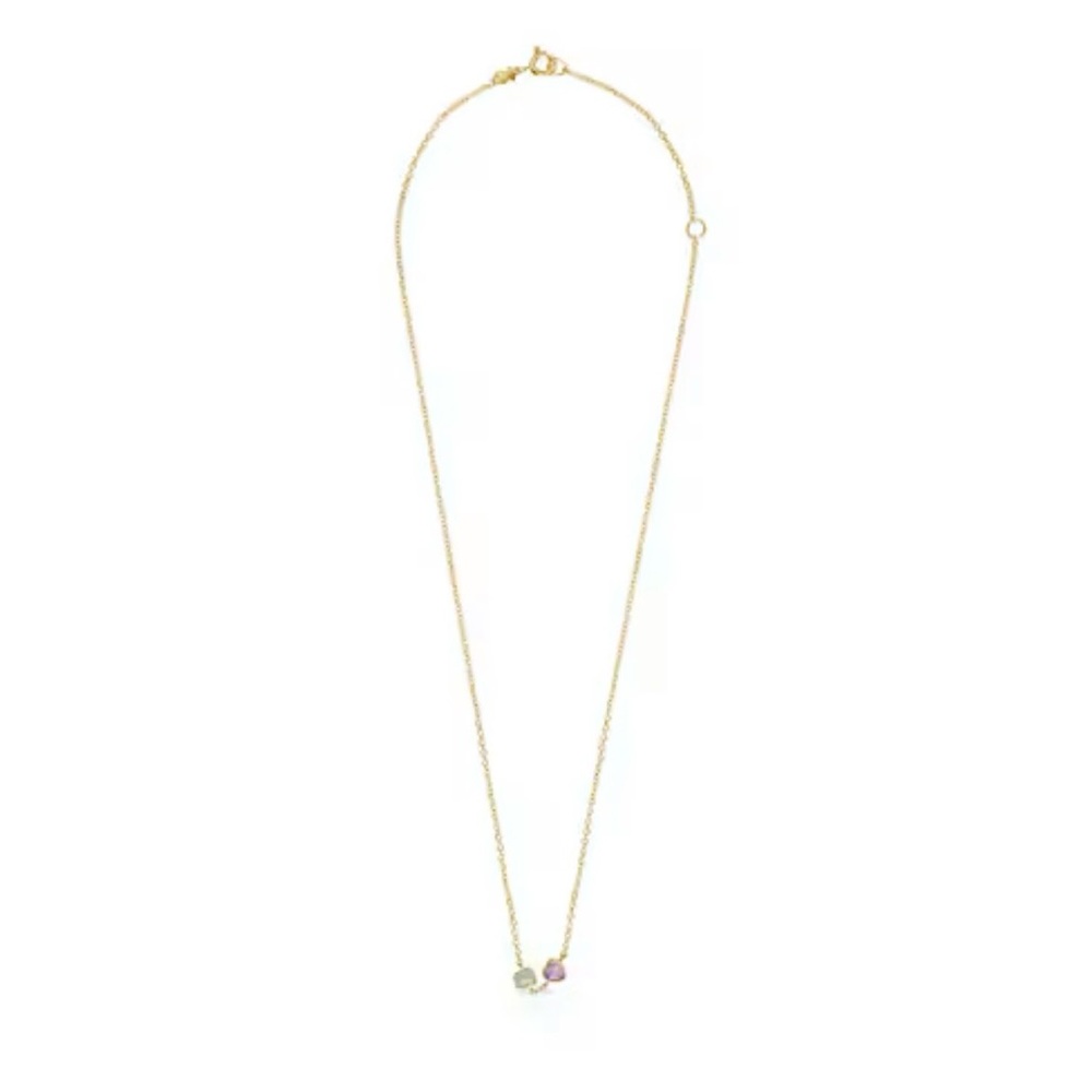 TOUS Glory necklace in silver vermeil with amazonite and amethyst. - Picture 7 of 8